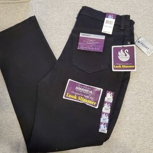 Gloria Vanderbilt Amanda  Blk Jean sz 8 PT